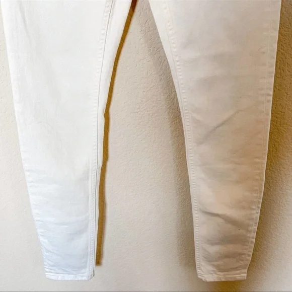 Everlane Mid Rise Skinny Ankle‎ Cropped Jeans Cotton White Size 24 Tall - Picture 5 of 11